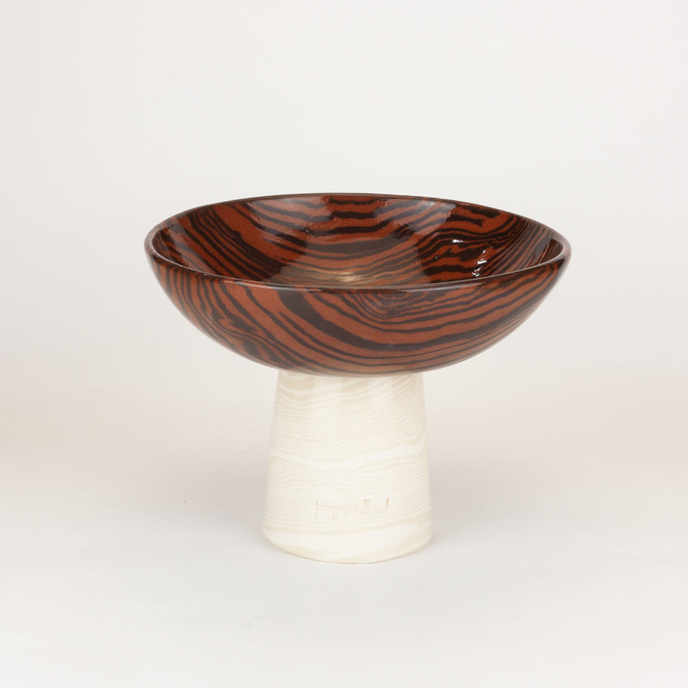 Bi-Colour Terracotta, Brown & Oamteal Medium Chalice Bowl