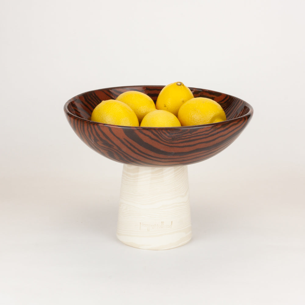 Bi-Colour Terracotta, Brown & Oamteal Medium Chalice Bowl