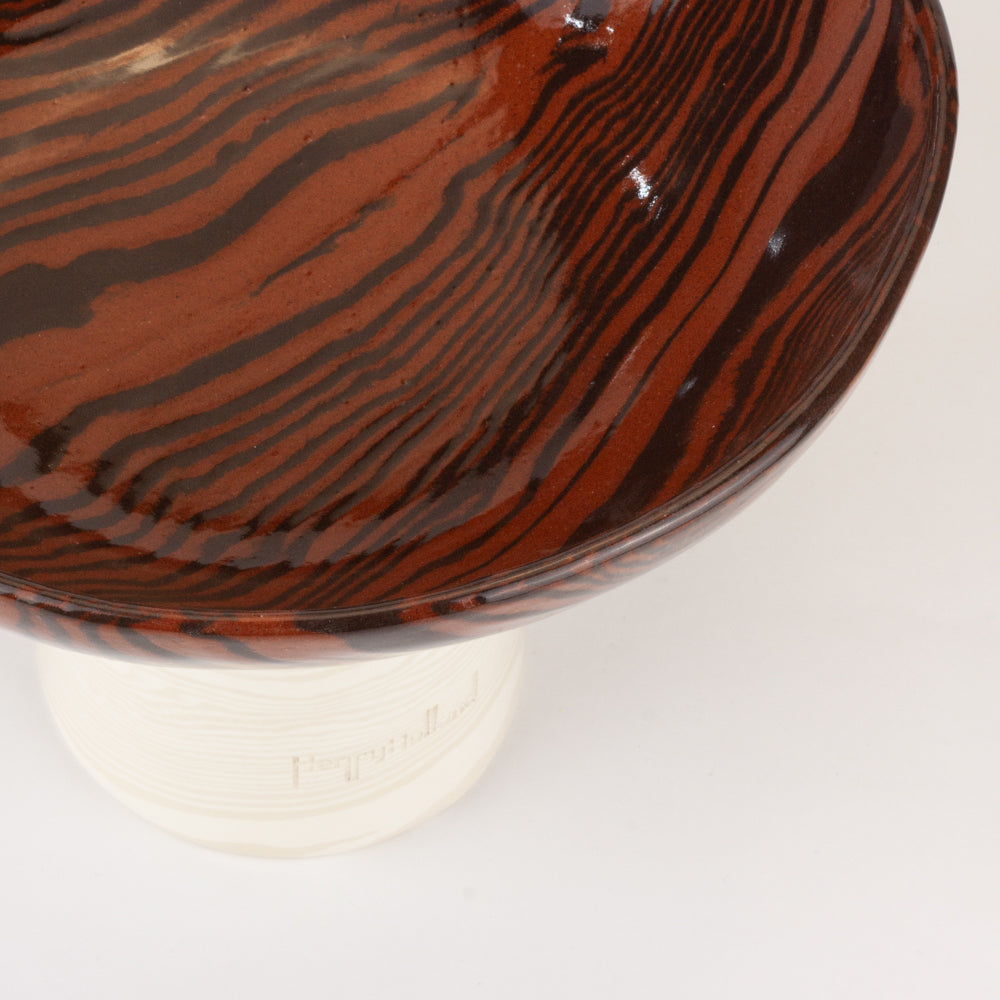 Bi-Colour Terracotta, Brown & Oamteal Medium Chalice Bowl