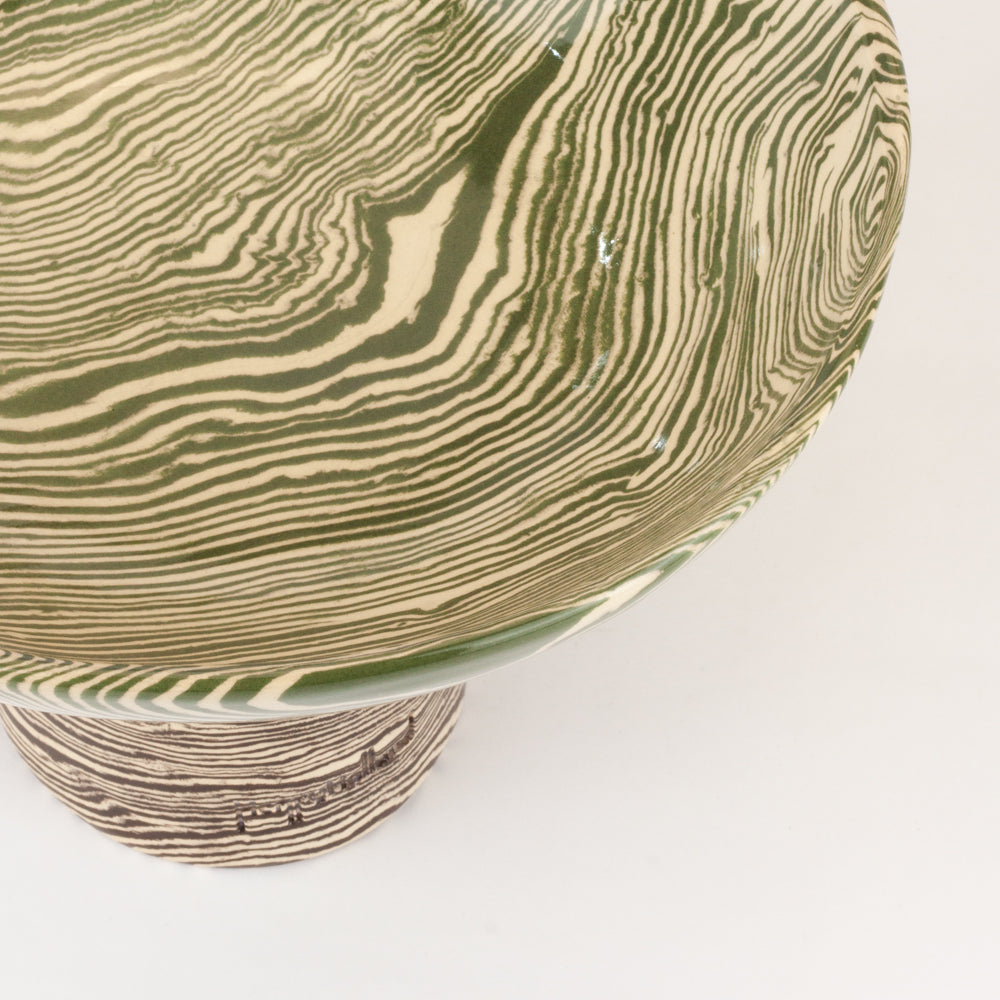 Bi-Colour Green & Brown Medium Chalice Bowl