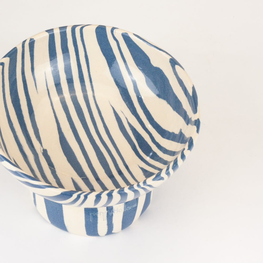 Blue & White Small Shorty Chalice Bowl