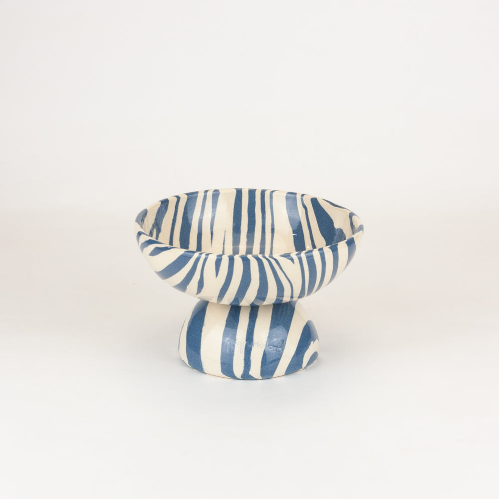 Blue & White Small Shorty Chalice Bowl