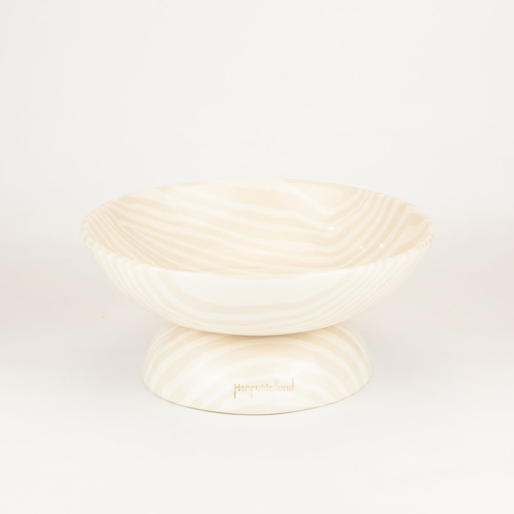 Oatmeal & White Medium Shorty Chalice Bowl