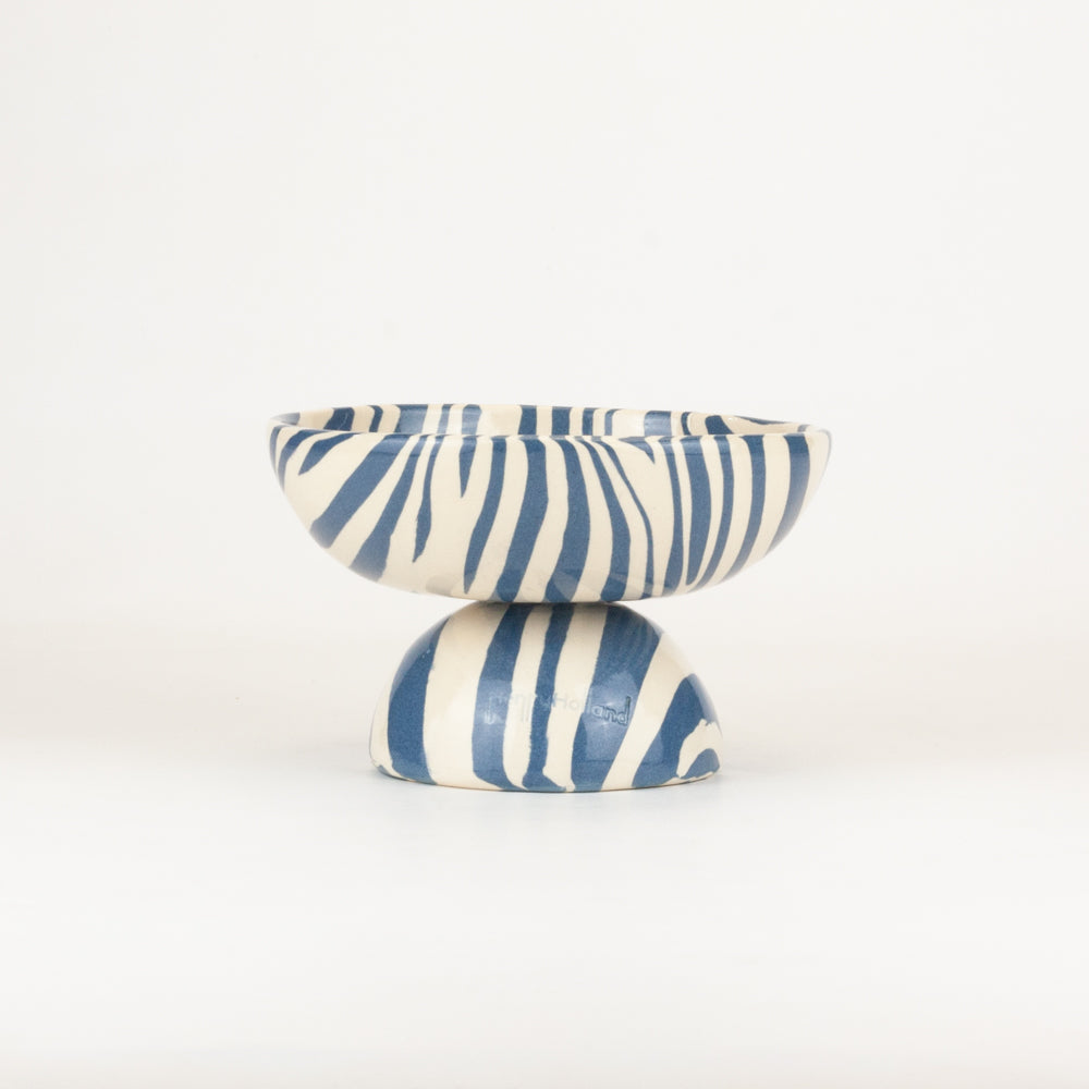 Blue & White Small Shorty Chalice Bowl