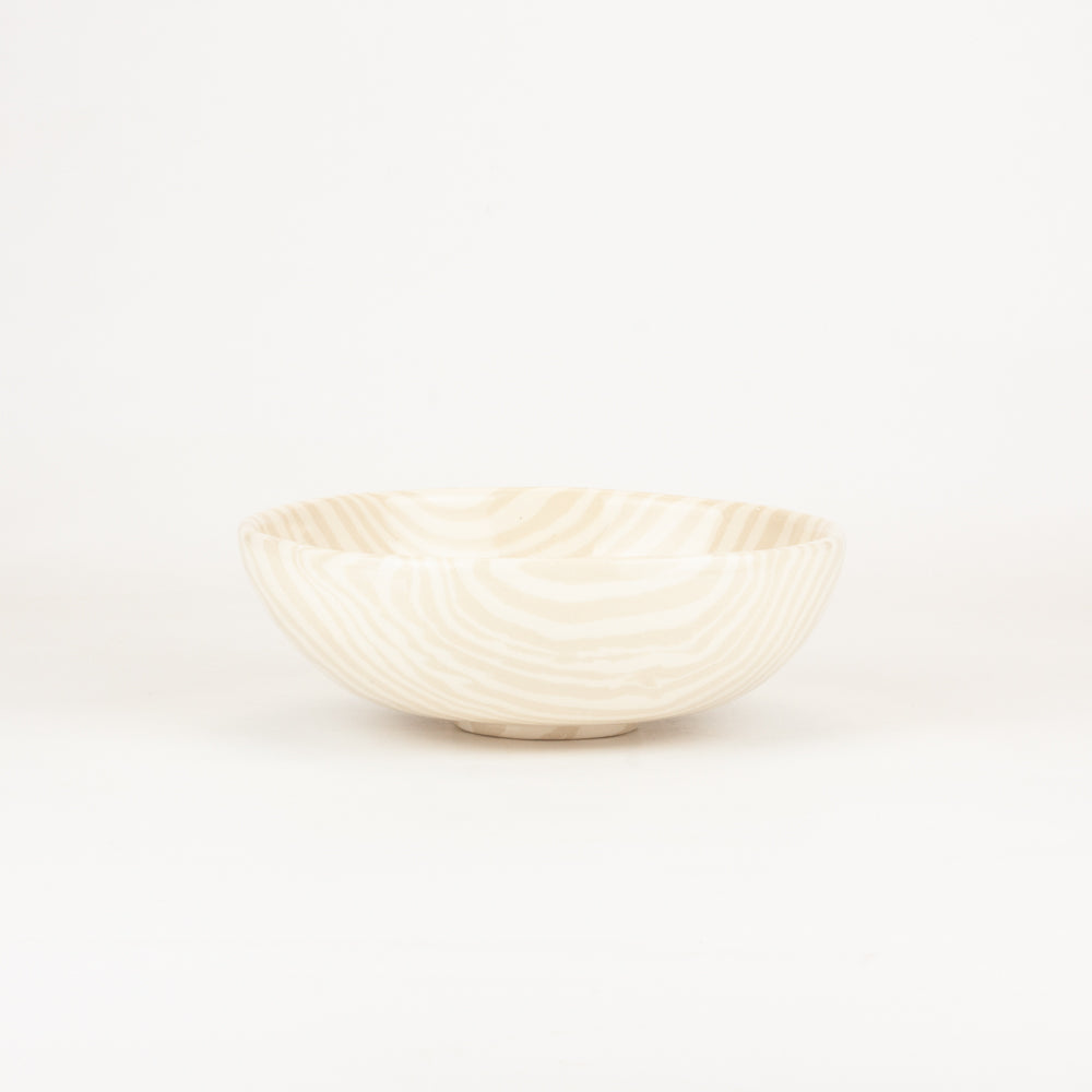 Set of 2 Oatmeal & White Small Bowls