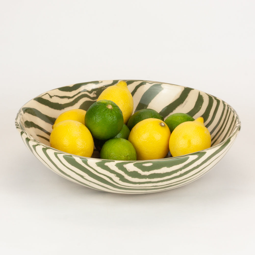 Green & White Fruit Bowl