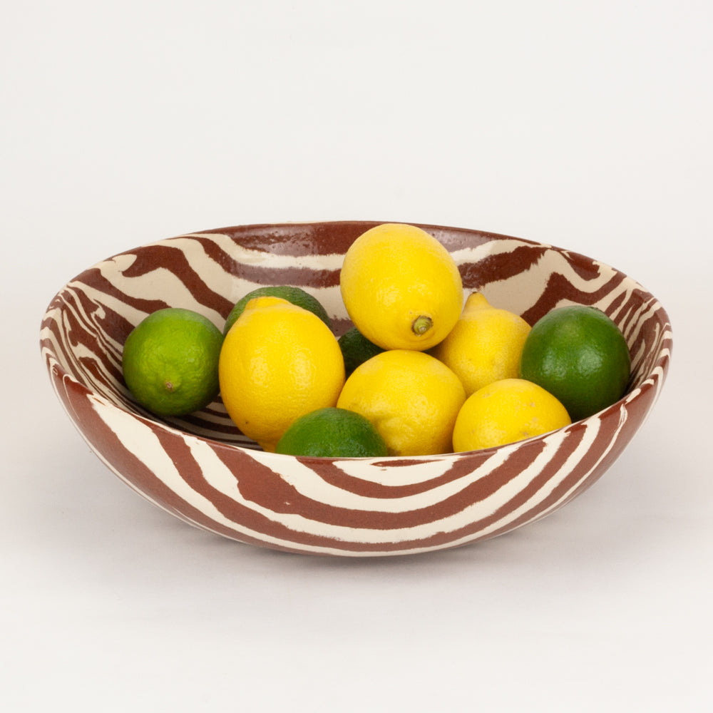 Terracotta & White Marble Fruit Bowl