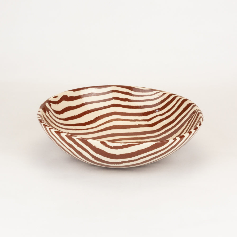 Terracotta & White Salad Bowl