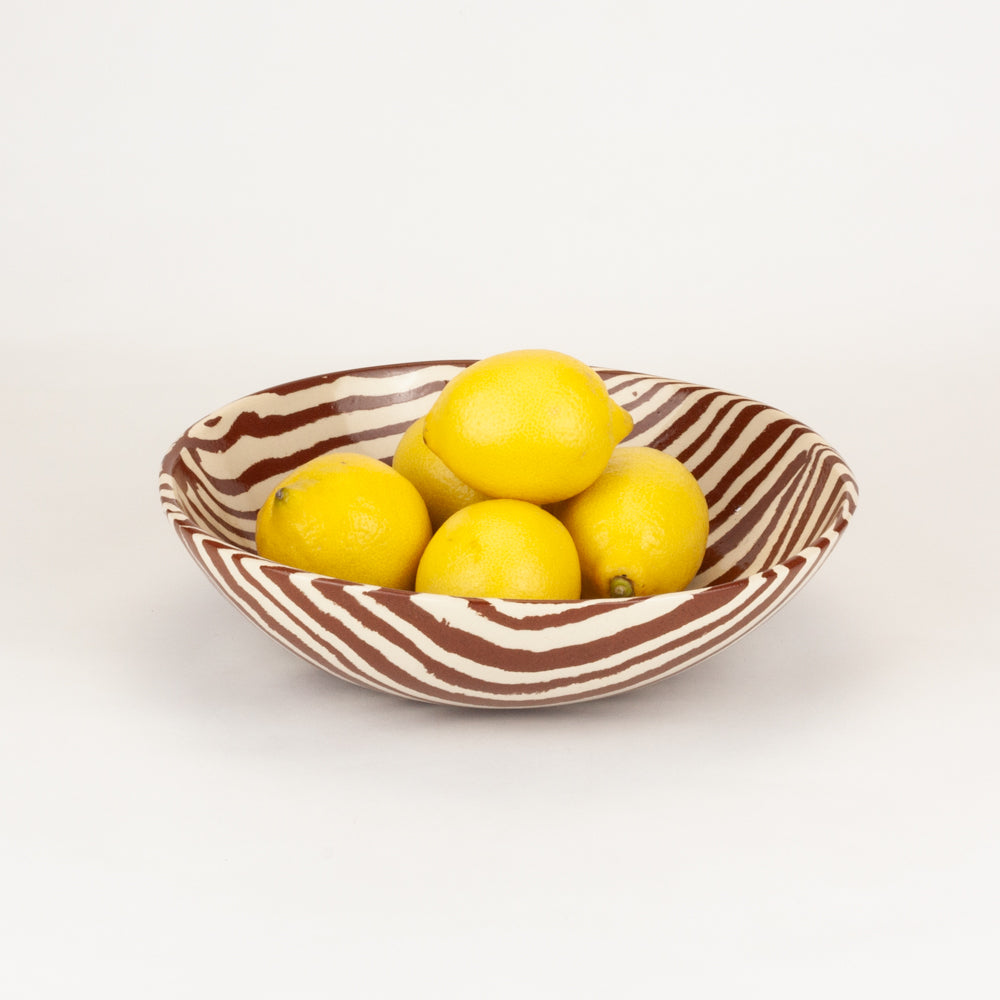 Terracotta & White Marble Salad Bowl