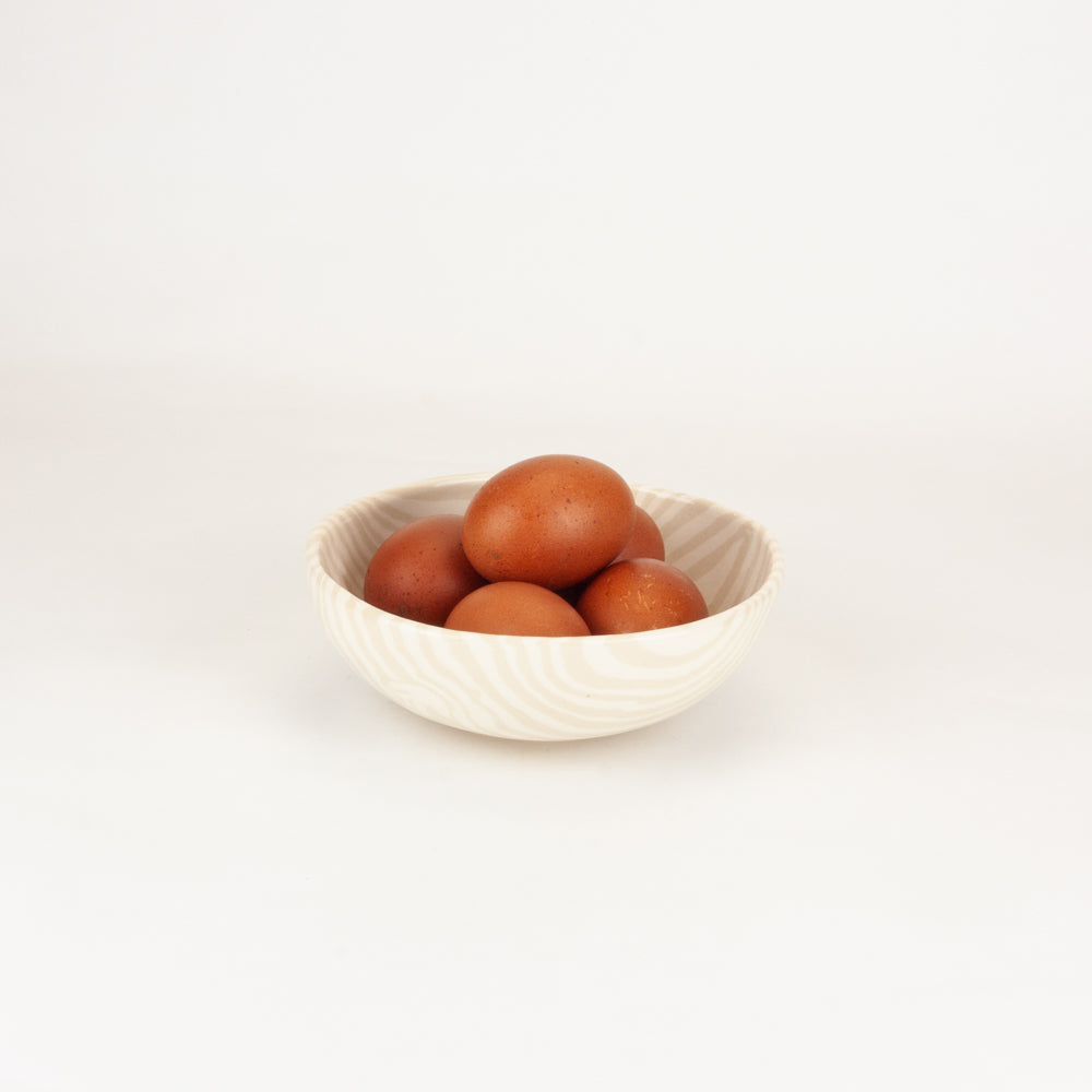 Set of 2 Oatmeal & White Small Bowls