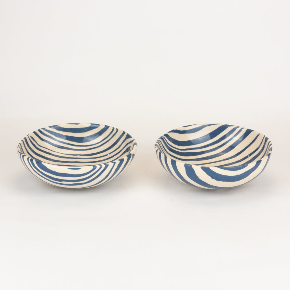 Set of 2 Blue & White Small Bowls