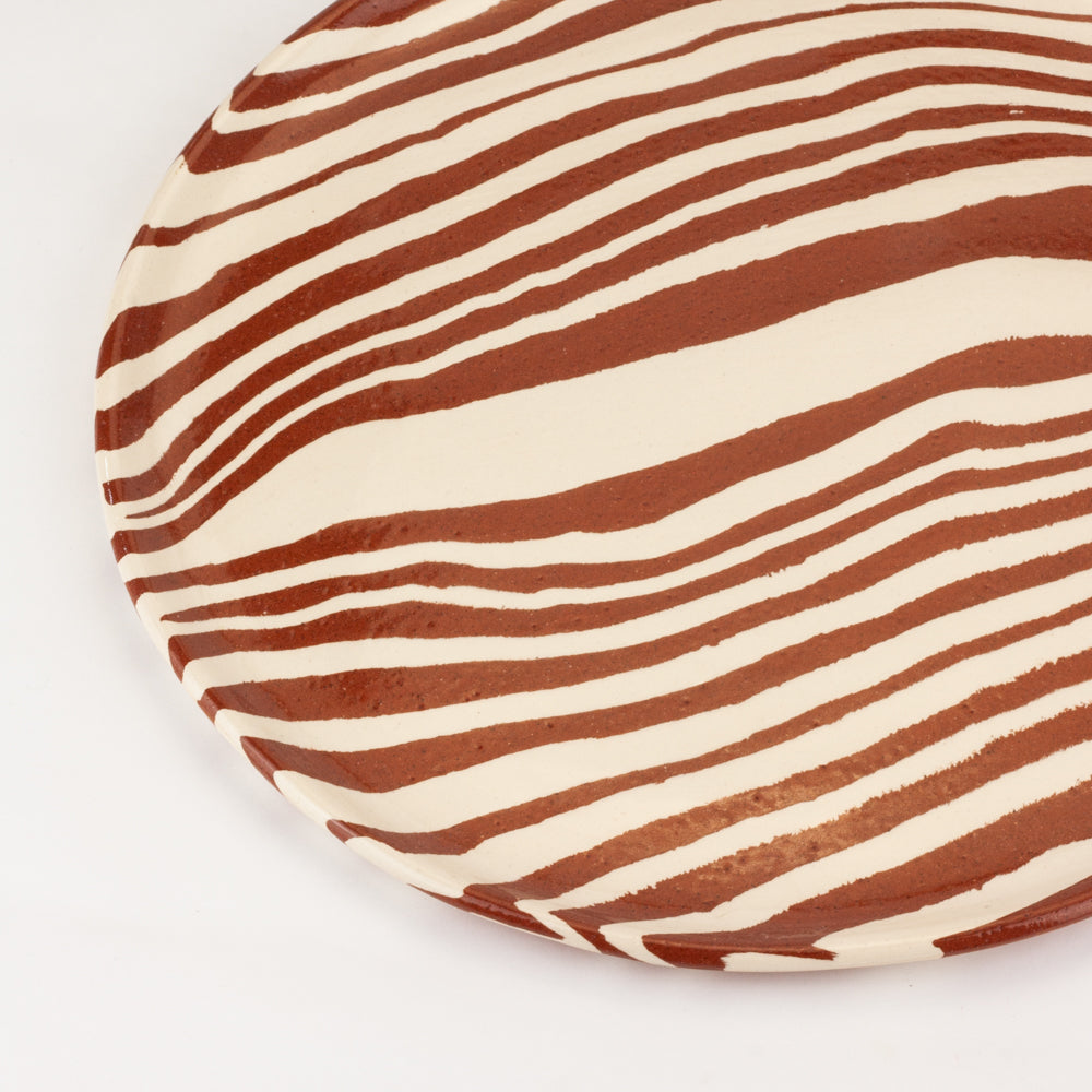 Terracotta & White Dinner Plate