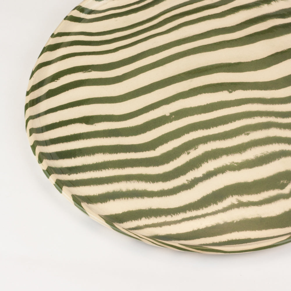 Green & White Dinner Plate