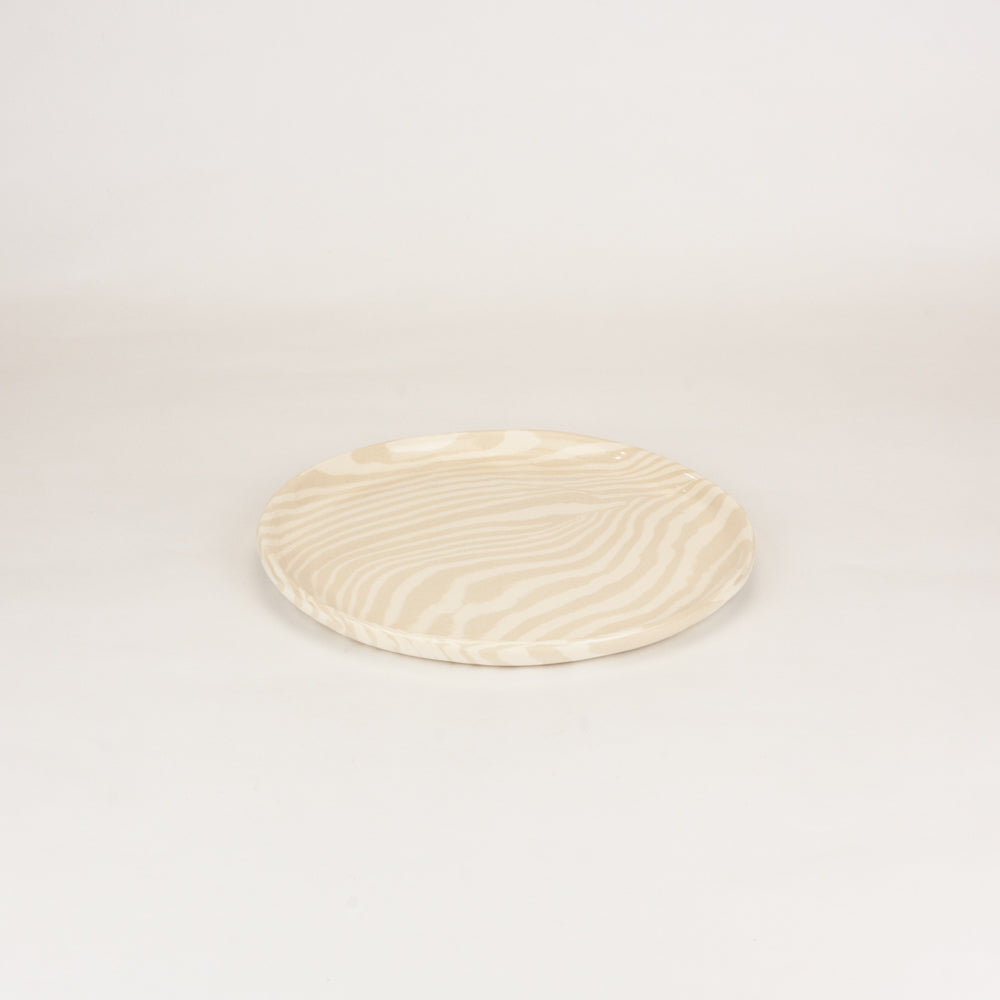 Set of 2 Oatmeal & White Side Plates