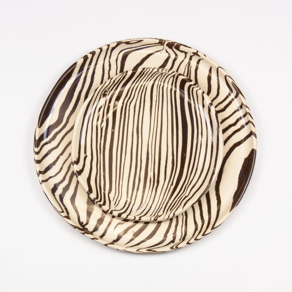 Brown White Dinner Plate