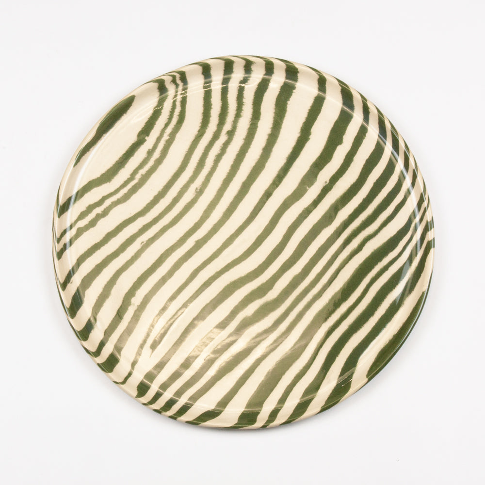 Green & White Dinner Plate