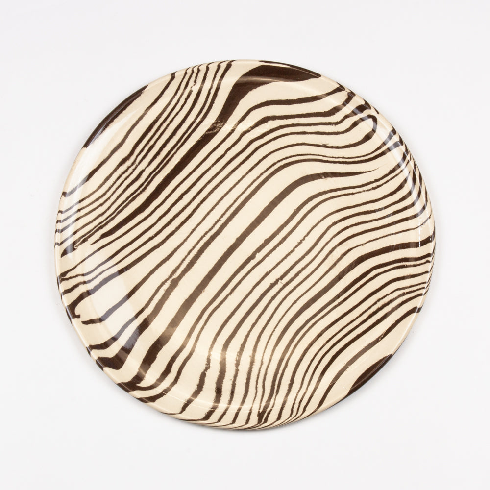 Brown & White Dinner Plate