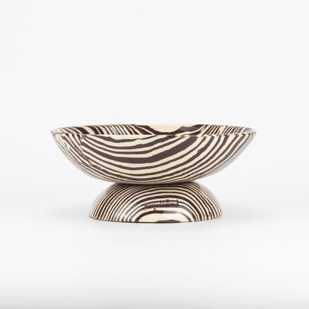 Brown & White Medium Shorty Chalice Bowl