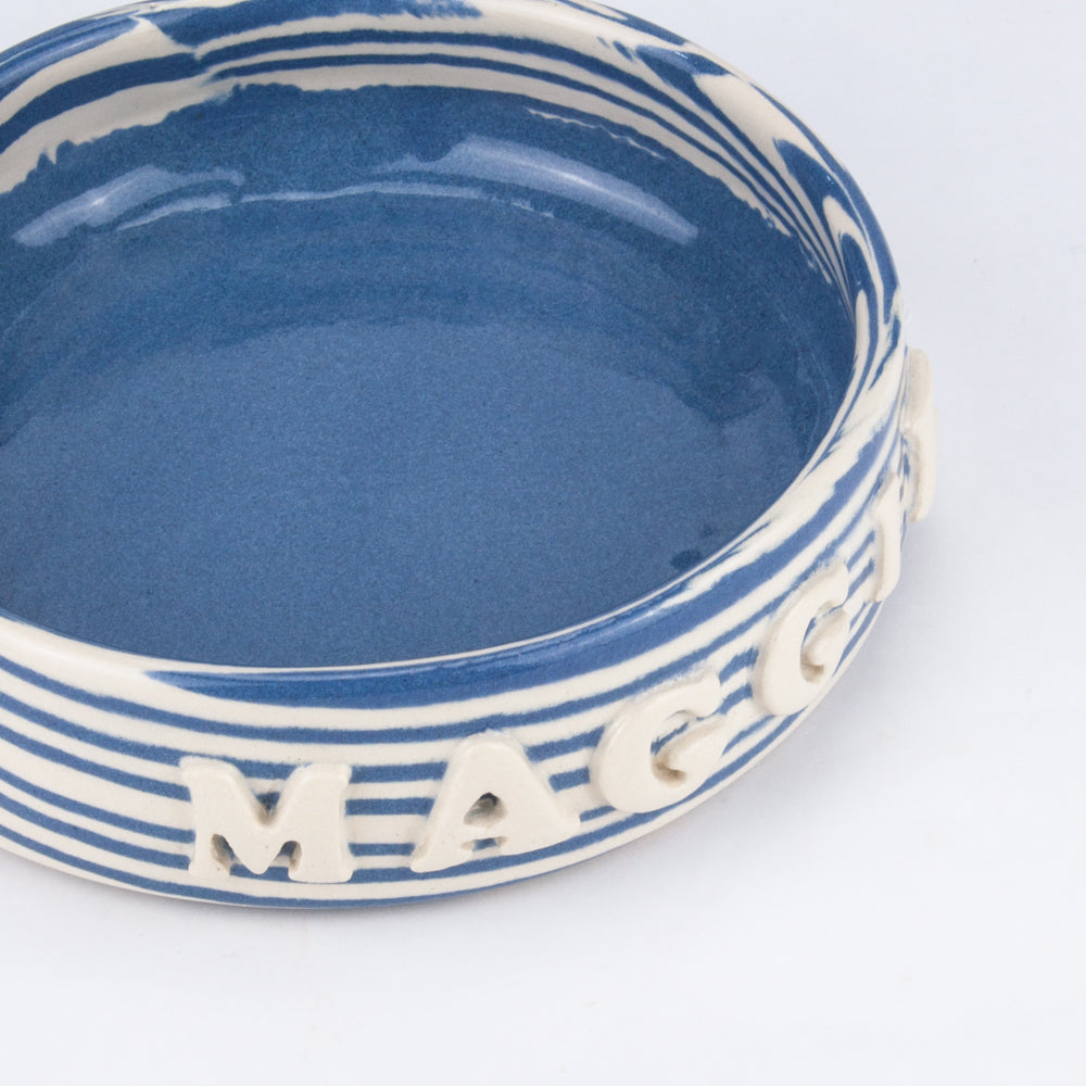 Personalised Blue and White Small Pet Bowl