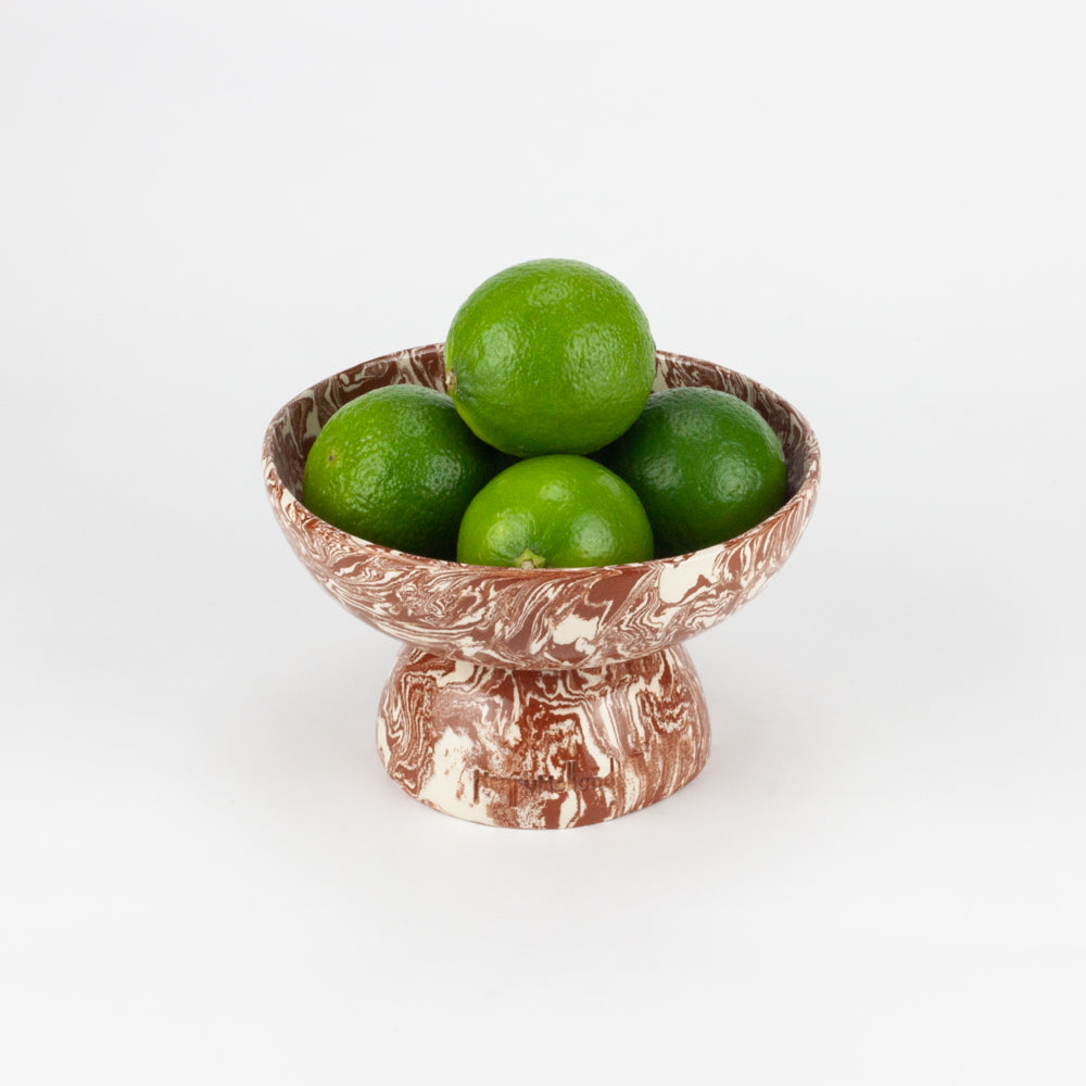 Terracotta & White Galaxy Small Shorty Chalice Bowl