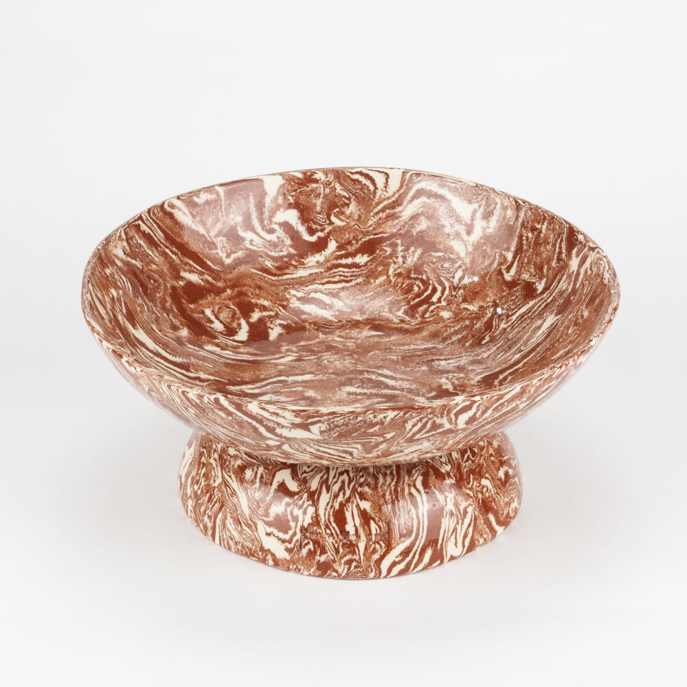 Terracotta & White Galaxy Medium Shorty Chalice Bowl