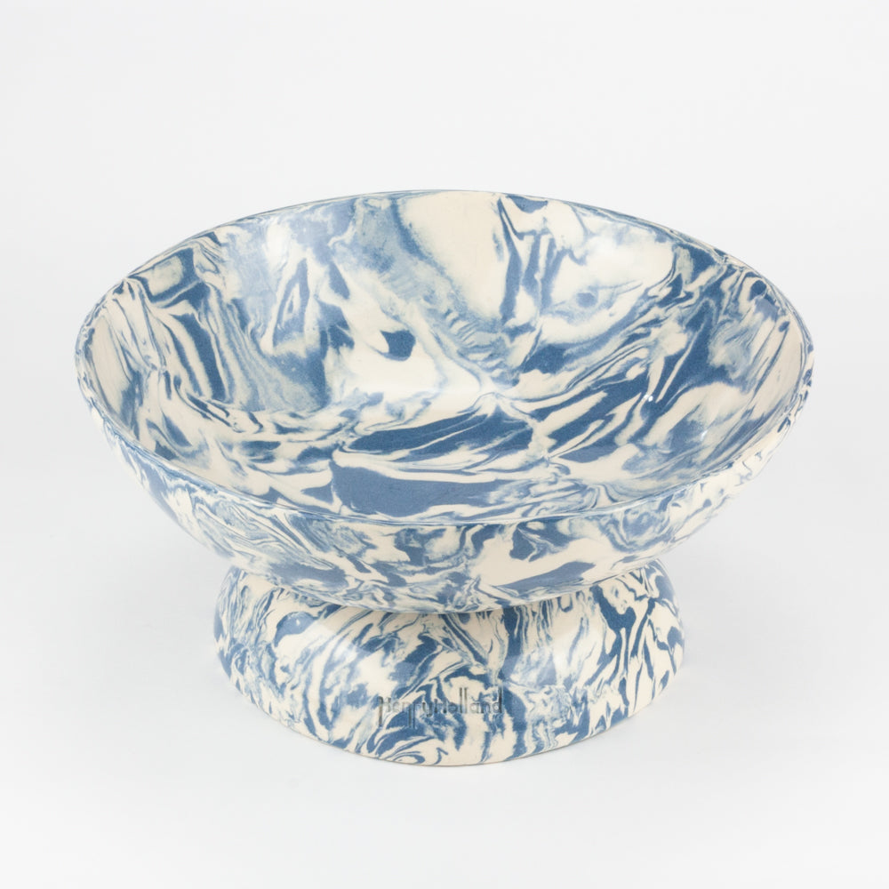 Blue & White Galaxy Medium Shorty Chalice Bowl