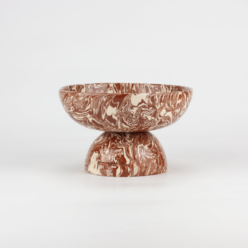 Terracotta & White Galaxy Small Shorty Chalice Bowl