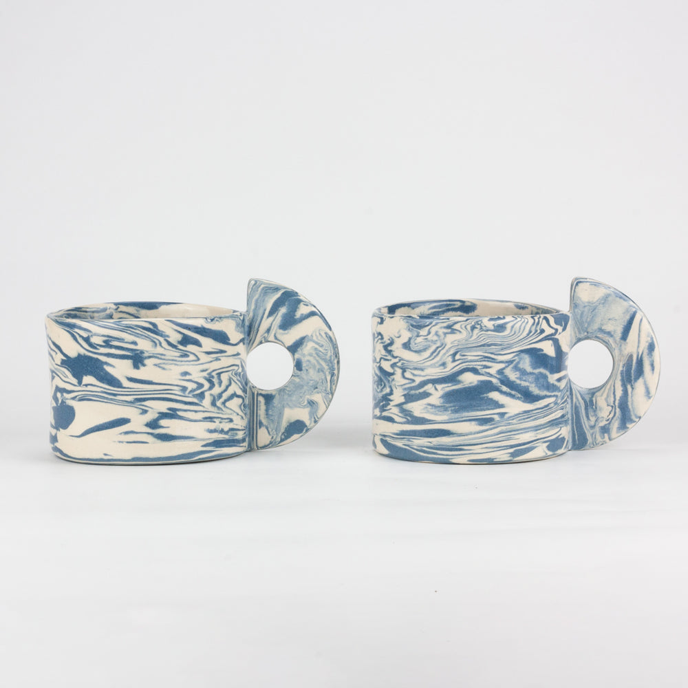 Set of 2 Blue & White Galaxy Mug