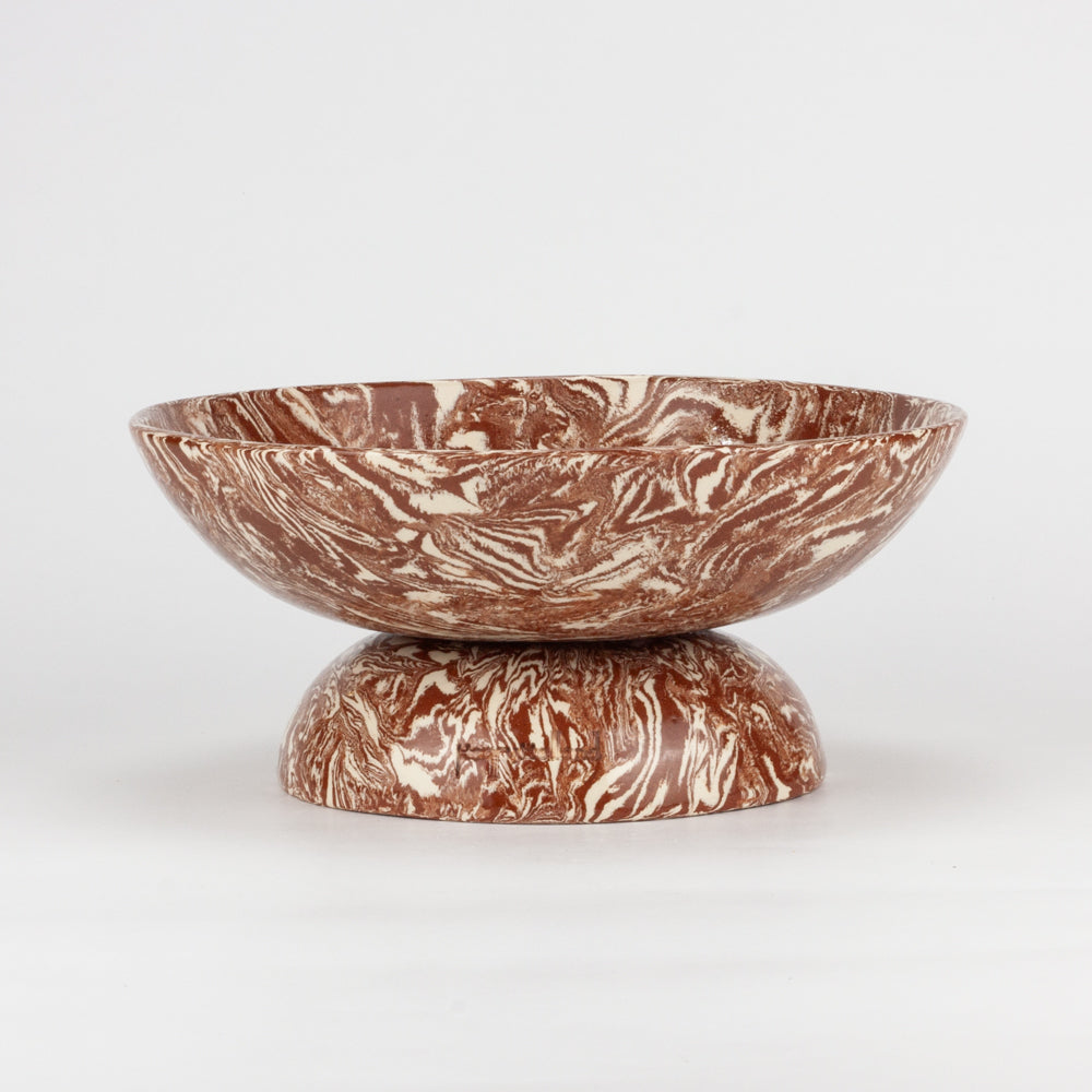 Terracotta & White Galaxy Medium Shorty Chalice Bowl