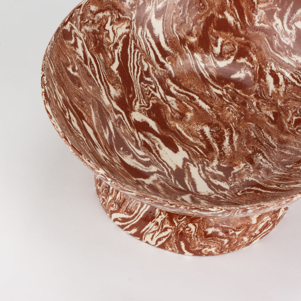 Terracotta & White Galaxy Medium Shorty Chalice Bowl