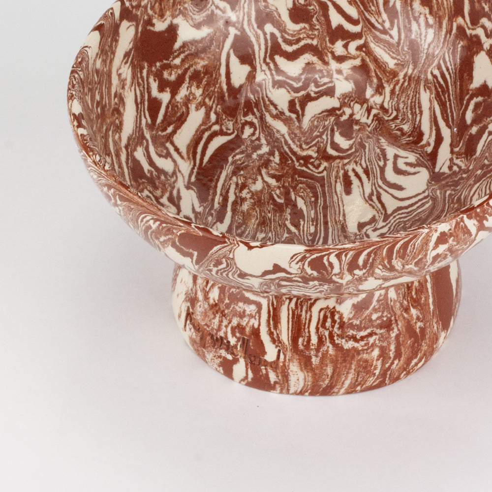 Terracotta & White Galaxy Small Shorty Chalice Bowl