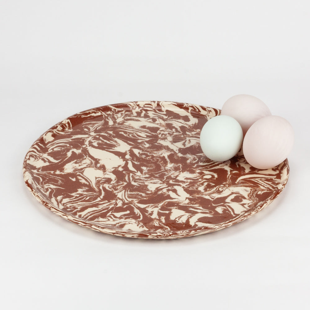 Terracotta & White Galaxy Dinner Plate