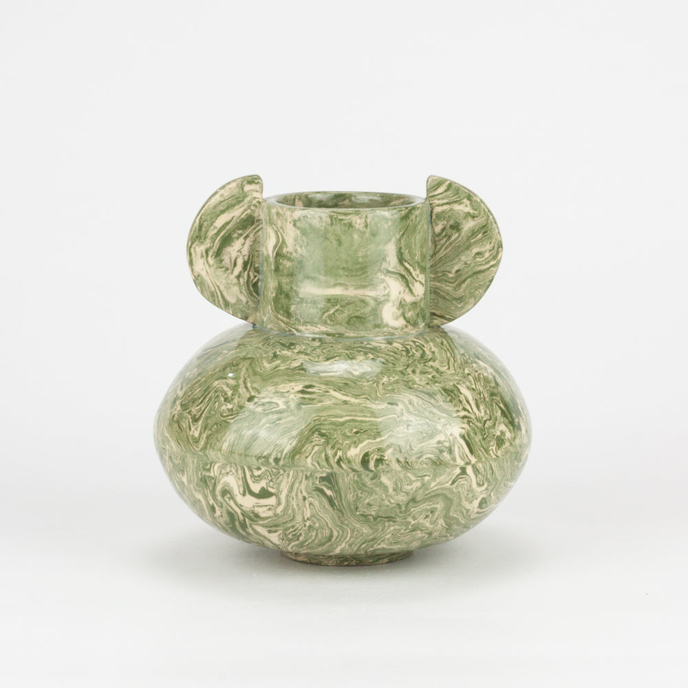 Green & White Galaxy Mini Tudor Vase