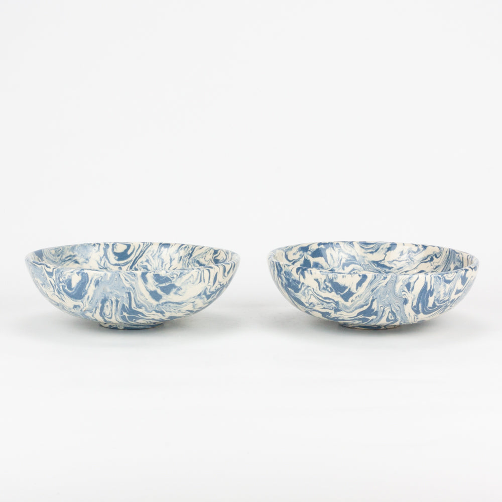 Set of 2 Blue & White Galaxy Small Bowl