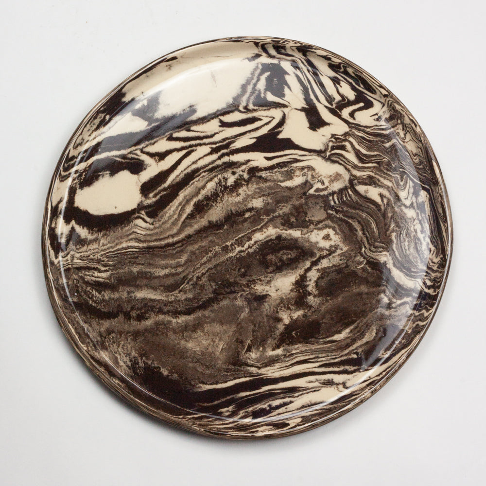 Brown & White Galaxy Dinner Plate