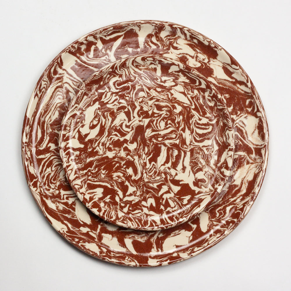 Terracotta & White Galaxy Dinner Plate