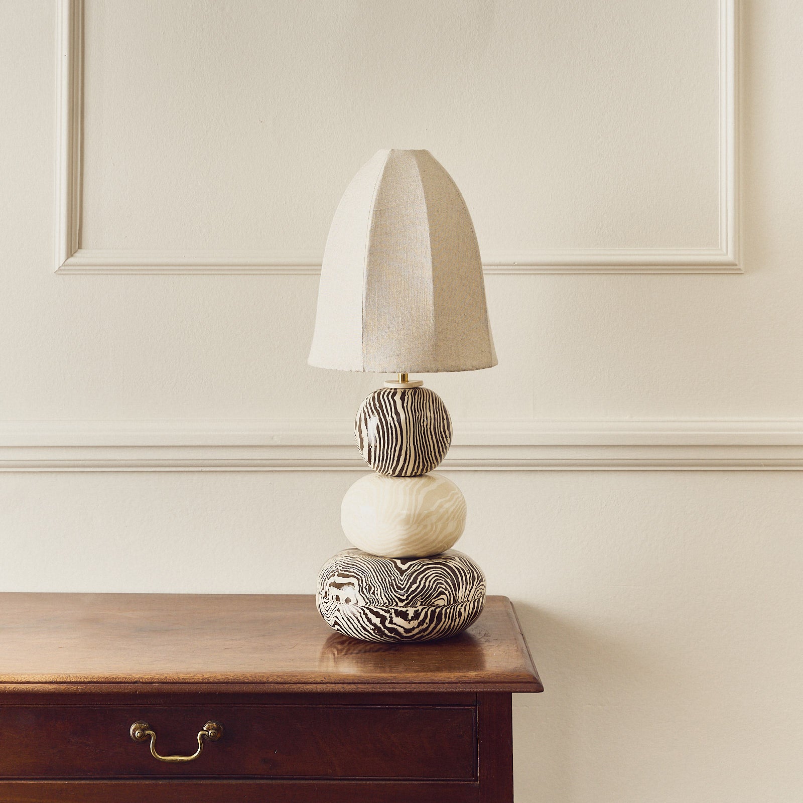 Franklyn Bi-Colour Brown & White Table Lamp