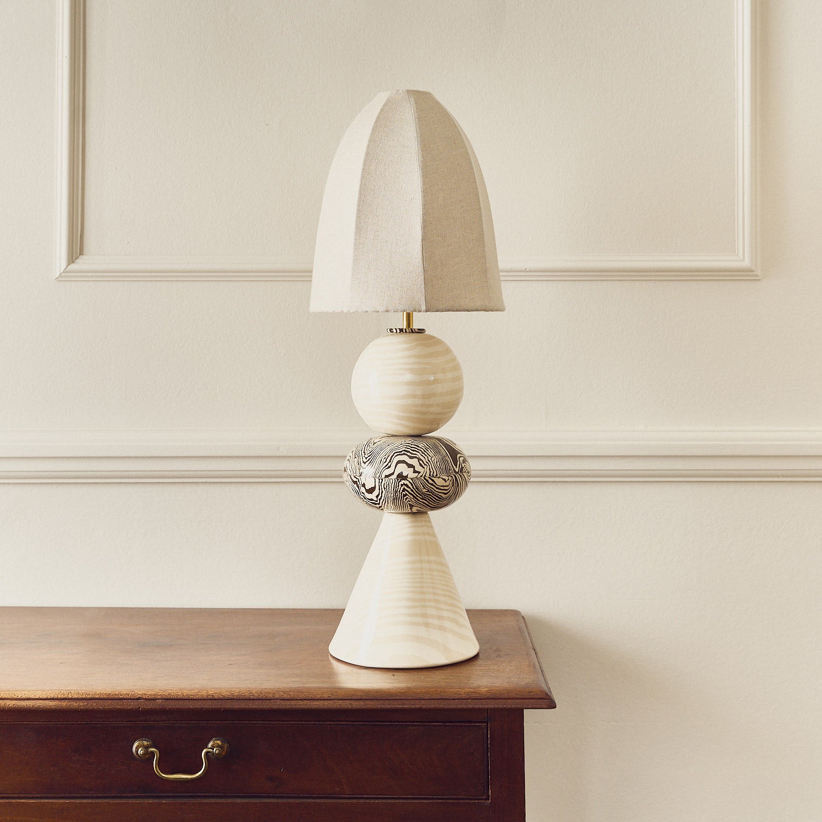 Swan Bi-Colour Brown & Oatmeal Table Lamp