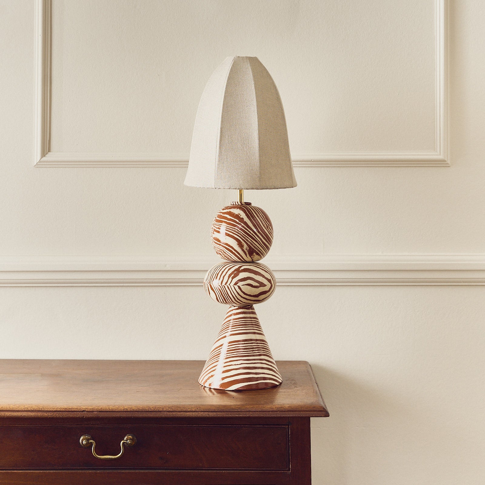 Swan Terracotta & White Table Lamp