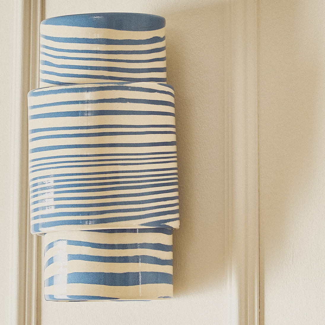 Wall Sconce TALL Blue & White Light Covering