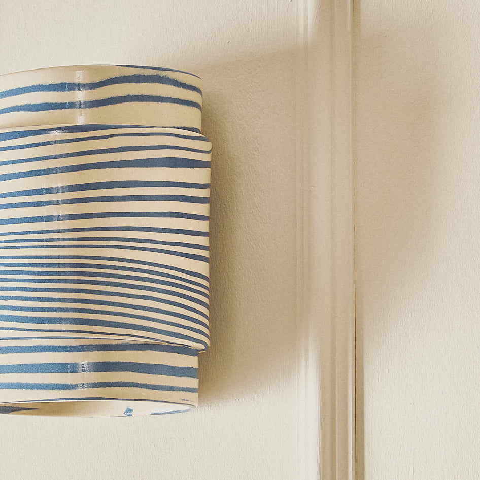 Wall Sconce SHORT Blue & White Light Covering