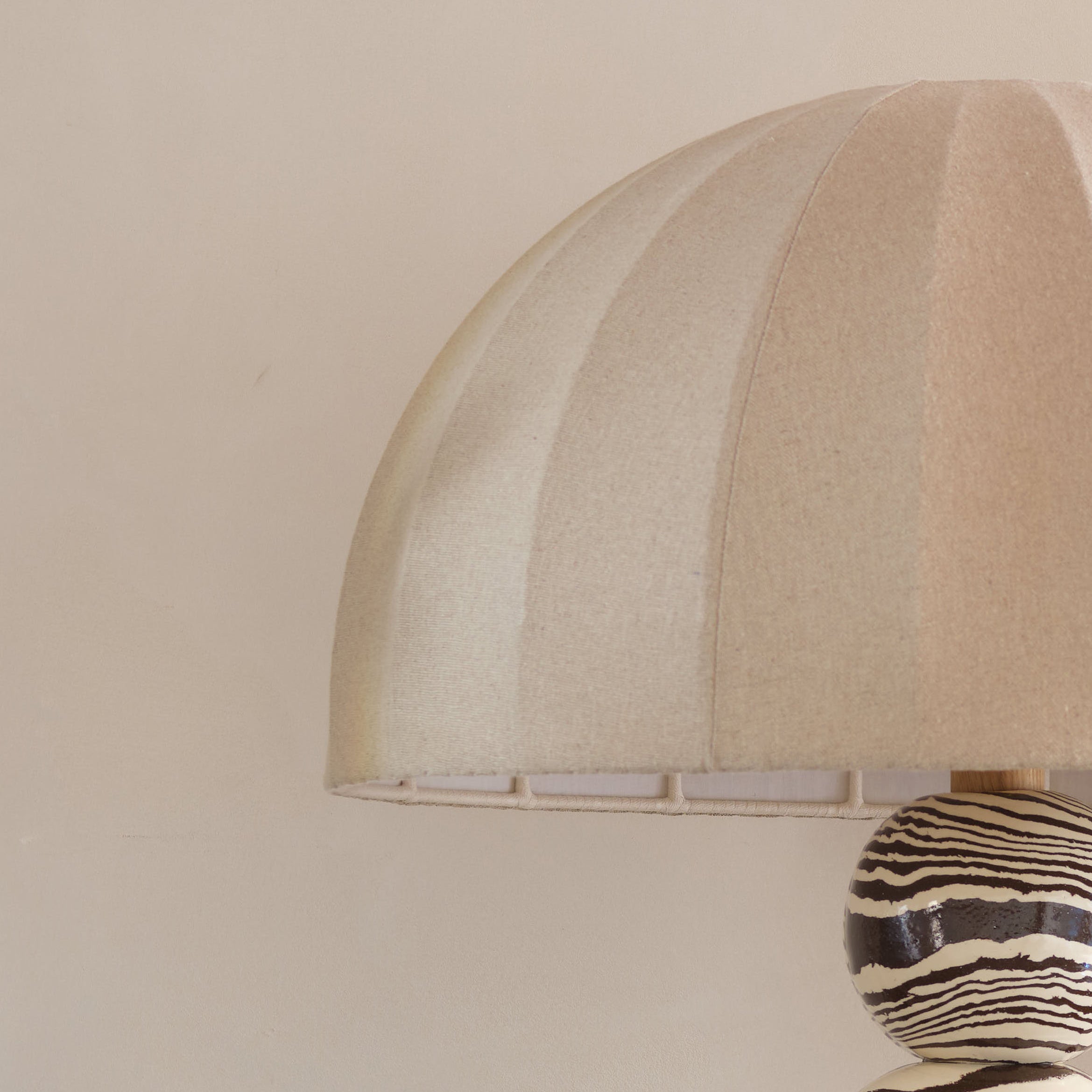 Brown & White Ceramic "TABLE" Table Lamp