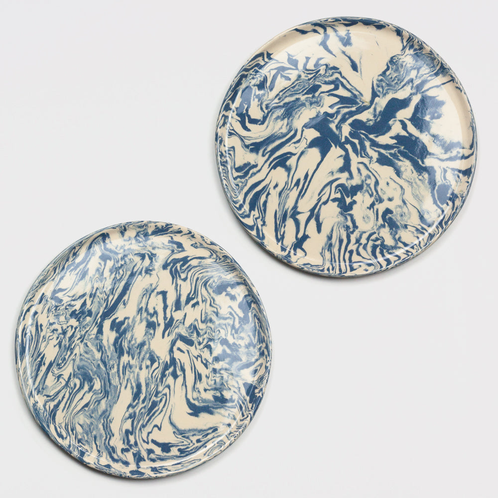 Set of 2 Blue & White Galaxy Dinner Plate