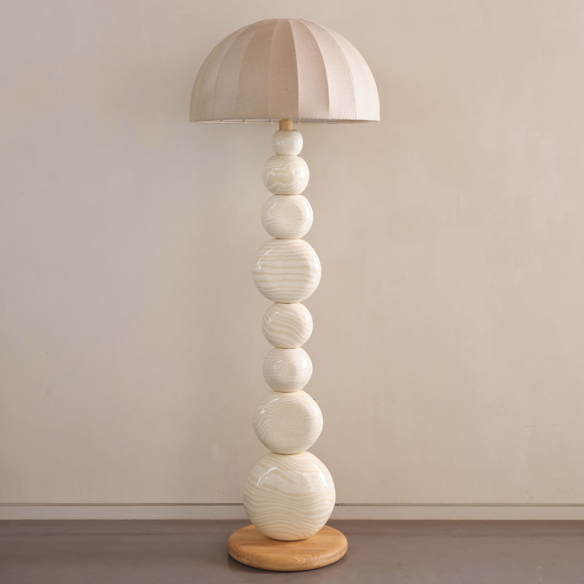 Oatmeal & White Ceramic "TALL" Floor Lamp