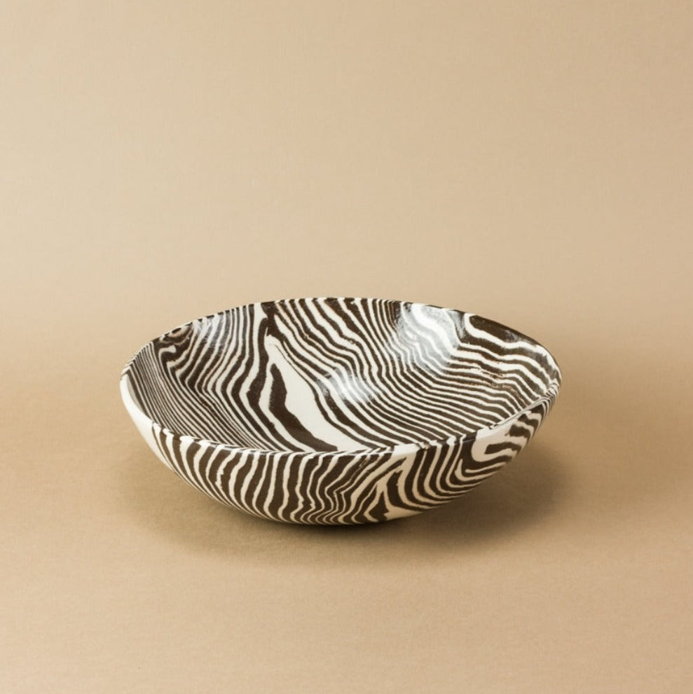 Brown & White Salad Bowl