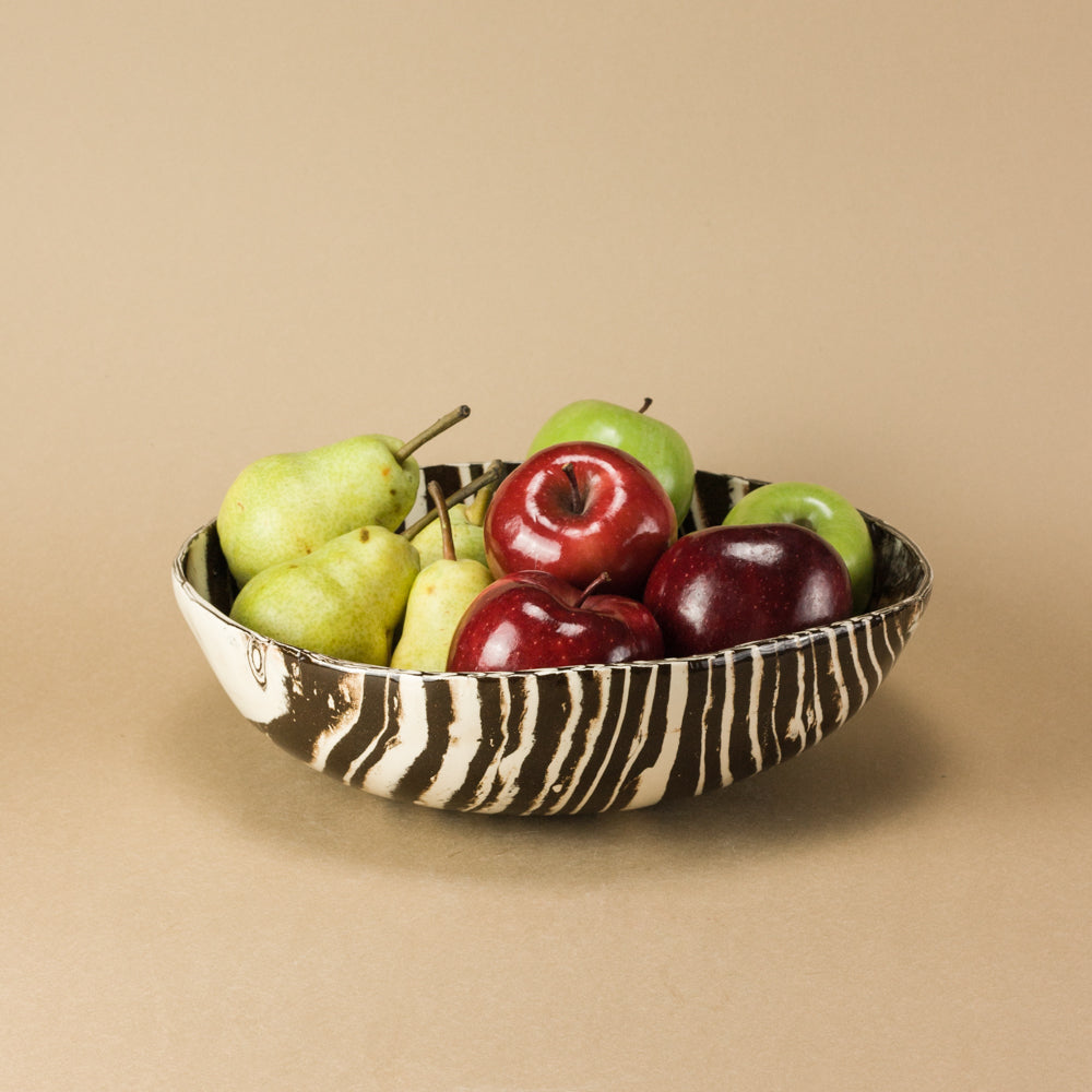 Brown & White Fruit Bowl