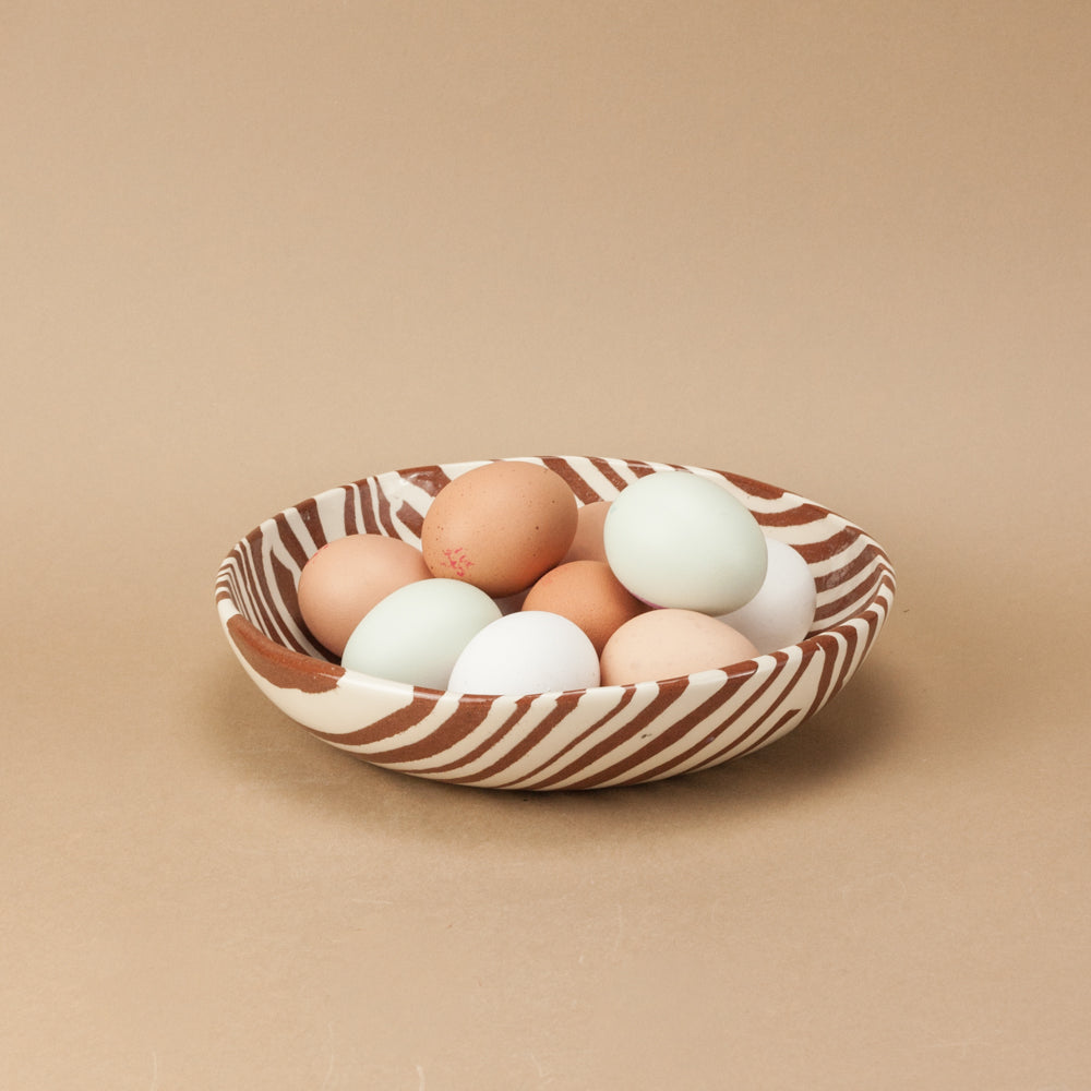 Terracotta & White Pasta Bowl