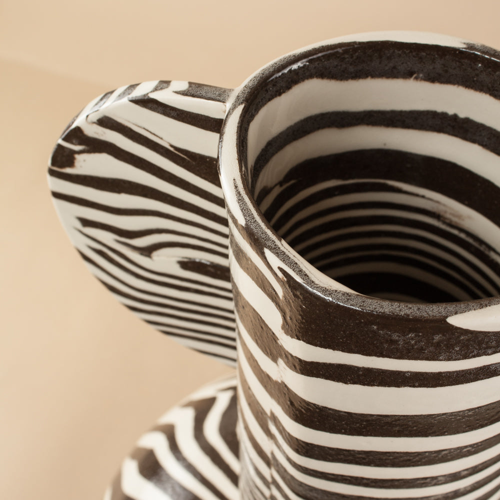 Brown and White Giant Profumo Vase